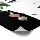 かわいい女の子顔ファッションイラストレーションかわいらし美術 ポスター (角)