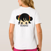 かわいい女の子食べもおいしいラーメン食べ物Japan Tシャツ (裏面)