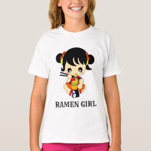 かわいい女の子食べもおいしいラーメン食べ物Japan Tシャツ