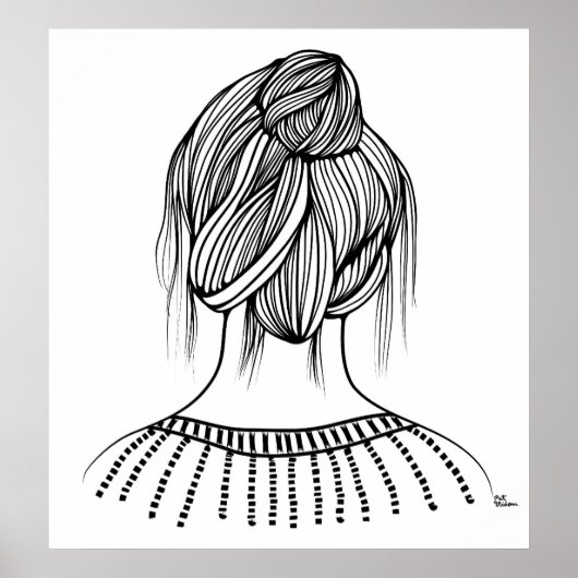 かわいい女の子髪型 ポスター (正面)