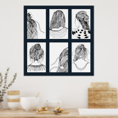 かわいい女の子髪型 ポスター (キッチン)