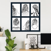 かわいい女の子髪型 ポスター (ホームオフィス)