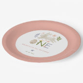 かわいい女の子1歳の誕生日のおばあちゃん ペーパープレート (アングル)