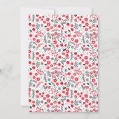 かわいい女の子1歳の誕生日パーティー 招待状 (裏面)