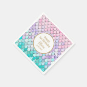 かわいい女の子1stマーメイド誕生日パーティー誕生日 スタンダードカクテルナプキン (角)