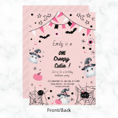 かわいい女の子1st誕生日ハローウィンパーティピンク 招待状