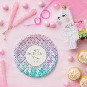 かわいい女の子2ndバースデーマーメイドテーマ紙プレート ペーパープレート (パーティー)