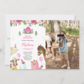 かわいい女の子2ndファームフォト誕生日 招待状 (正面)