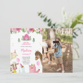 かわいい女の子2ndファームフォト誕生日 招待状 (スタンド正面)