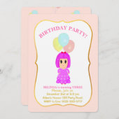 かわいい女の子3rd誕生日招待状 招待状 (正面/裏面)