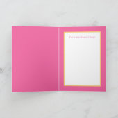 かわいい女の子4th誕生日ユニコーン追加の名前気持ち カード (内部)