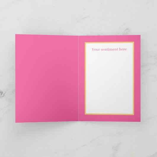 かわいい女の子4th誕生日ユニコーン追加の名前気持ち カード (内部)