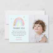 かわいい女の子 アブストラクト レインボー 誕生日おめでとう(年齢不問) サンキューカード (正面)
