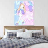 かわいい女の子 キャンバスプリント (インサイチュ (寝室))