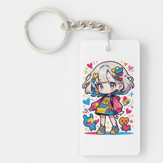 かわいい女の子 キーホルダー (正面)