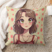 かわいい女の子 クッション (ブランケット)