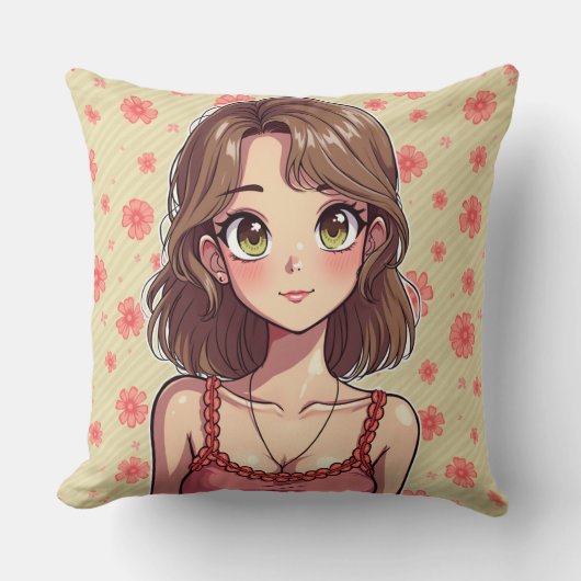 かわいい女の子 クッション (正面)