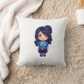 かわいい女の子 クッション (ブランケット)