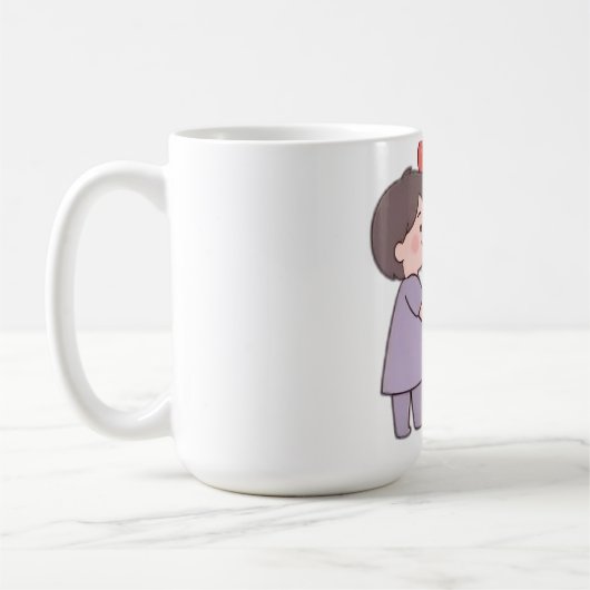 かわいい女の子 コーヒーマグカップ (左)