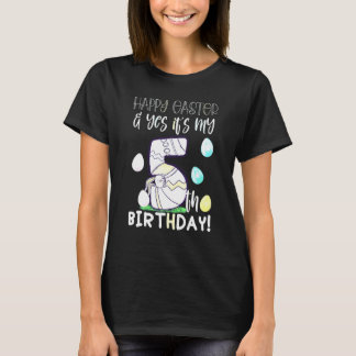 かわいい女の子 ハッピーイースター＆私の5歳の誕生日 Tシャツ