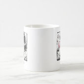 かわいい女の子&バブル，漫画ブラック&ホワイト，おもしろいカスタム コーヒーマグカップ (中央)