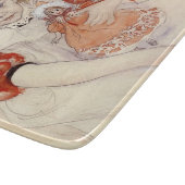 かわいい女の子 – 人形と（幼稚園のアート） カッティングボード (角)