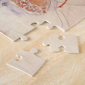 かわいい女の子 – 人形と（幼稚園のアート） ジグソーパズル (側面)