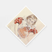 かわいい女の子 – 人形と（幼稚園のアート） スタンダードランチョンナプキン (角)