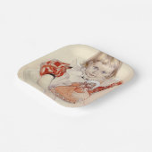 かわいい女の子 – 人形と（幼稚園のアート） ペーパープレート (傾斜あり)