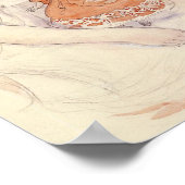 かわいい女の子 – 人形と（幼稚園のアート） ポスター (角)