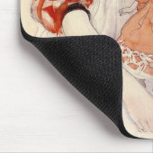 かわいい女の子 – 人形と（幼稚園のアート） マウスパッド (コーナー)