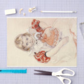 かわいい女の子 – 人形と（幼稚園のアート） 薄葉紙 (クラフト)