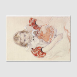 かわいい女の子 – 人形と（幼稚園のアート） 薄葉紙