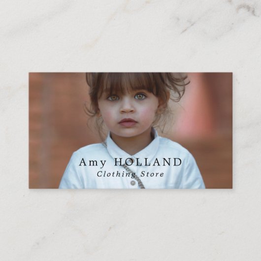 かわいい女の子、子供服店 名刺 (正面)