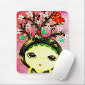 かわいい女の子-彼女は木を育てます マウスパッド (マウス)