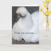 かわいい女の子/鶏の母のデイカード カード (黄色い花)