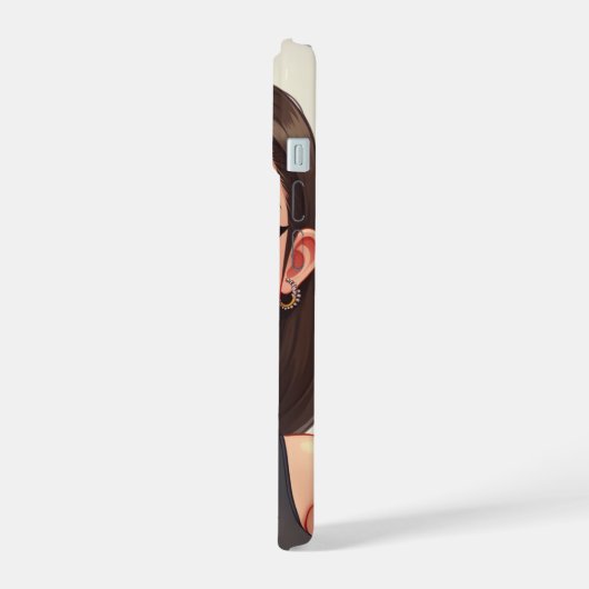 かわいい女の子 iPhone 15ケース (左側面)