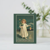 かわいい女の子inナイトガウンヴィンテージアートカード シーズンポストカード (スタンド正面)