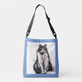 かわいい女の子tuxedo猫遊のペットハンドバッグ クロスボディバッグ (裏面)