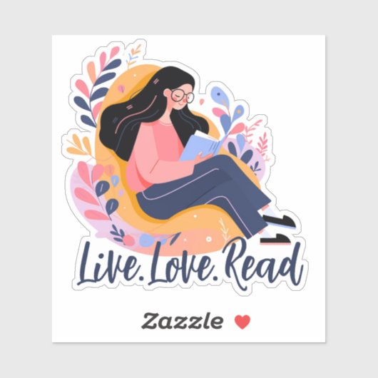 かわいい女の本読の漫画カスタム シール (シート)