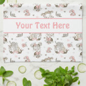 かわいい女の読子の本の贈り物アイディア キッチンタオル (折り畳み)