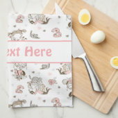 かわいい女の読子の本の贈り物アイディア キッチンタオル (四つ折り)