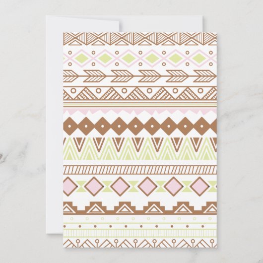 かわいい女の赤ちゃんのシカ及び種族の花のベビーシャワー 招待状 (裏面)