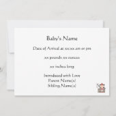 かわいい女の赤ちゃん及び馬の子馬のカスタムな西部の誕生 案内状 (裏面)