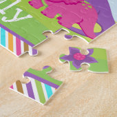 かわいい女カラフルの子の恐竜の友達の子供 ジグソーパズル (側面)