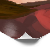 かわいい女シンプルの子の背景手描きデジタルアート ポスター (コーナー)