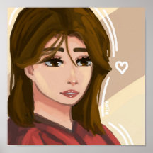 かわいい女シンプルの子の背景手描きデジタルアート