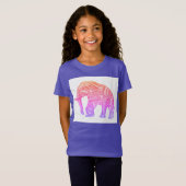 かわいい女パターン（の模様が）あるの子ゾウTシャツ Tシャツ (正面フル)