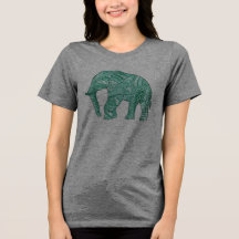 かわいい女パターン（の模様が）ある象のTシャツ