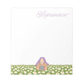 かわいい女パーソナライズされたの子かわいいデイジー緑かわいらし ノートパッド